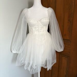 NEW Billy J AU Sz 10 US Sz 6 Olivia Corset Bust Tulle Mini Dress White Wedding